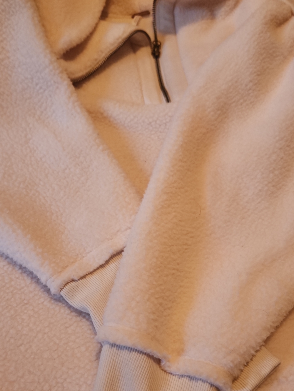 Free People Cozy Crop Half-Zip Sherpa Pullover XL - Picture 8 of 10